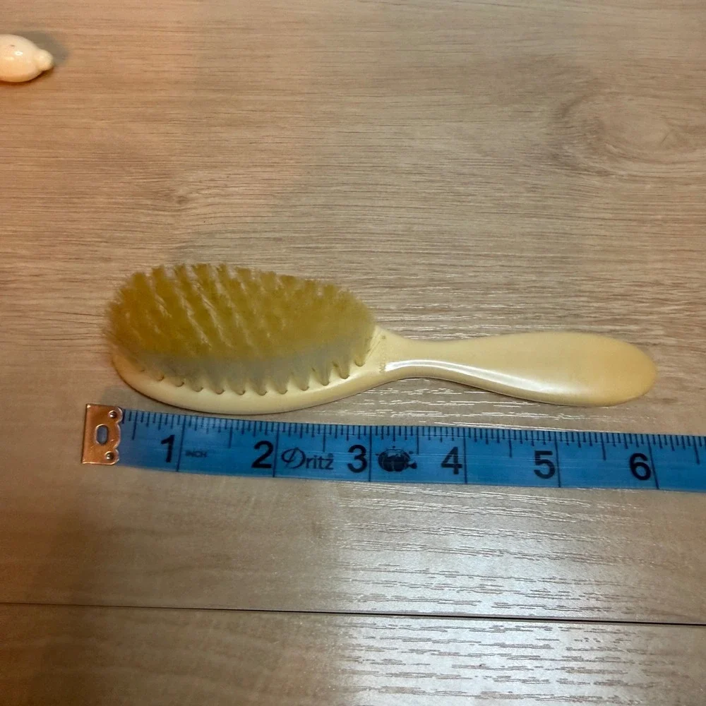Vintage Baby Hair Brush Set 4pc Ducklings Floral Rose Celluloid Retro Nursery
